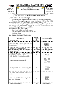 Giáo án Thể dục 5 bài 48: Phối hợp chạy và bật nhảy, trò chơi “chuyển nhanh, nhảy nhanh”