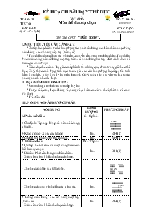 Giáo án Thể dục 5 bài 66: Môn thể thao tự chọn, trò chơi “dẫn bóng”