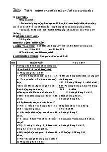 Giáo án Toán lớp 3 - Tiết 4: Cộng các số có ba chữ số (có nhớ một lần)