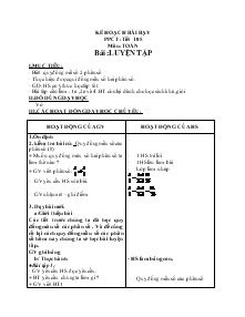 Giáo án Toán lớp 4 - Bài: Luyện tập