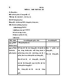 Giáo án Toán lớp 4 - Tiết 117: Phép trừ phân số