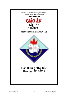Giáo án Toán + Tiếng Việt lớp 4 Tuần 28