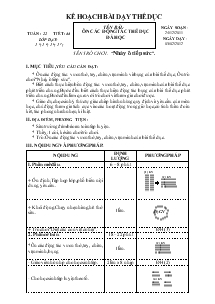 Kế hoạc bài dạy Thể dục 1 tuần 22: Ôn các động tác thể dục đã học