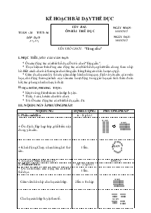 Kế hoạc bài dạy Thể dục 1 tuần 28: Ôn bài thể dục, tên trò chơi “tâng cầu”