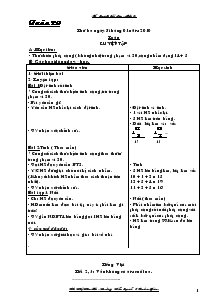 Kế hoạch dạy hoc Lớp 1 tuần 20