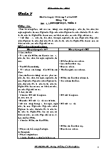 Kế hoạch dạy hoc Lớp 1 tuần 7