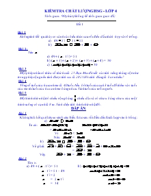 Kiểm tra chất lượng học sinh giỏi - Lớp 4