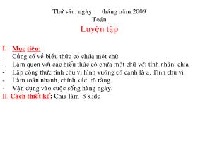 Bài giảng Toán Luyện tập