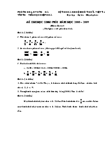 Đề thi học sinh giỏi năm học 2008 – 2009 môn: toán 4 ( thời gian : 60 phút làm bài)