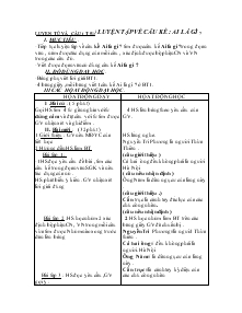 Giáo án bổ sung tuần 27 - Môn Tiếng Việt - Phần: Luyện từ và câu