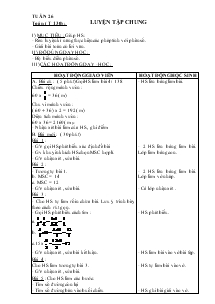 Giáo án bổ sung tuần 27 - Môn Toán (Tiết 130 ) Luyện tập chung