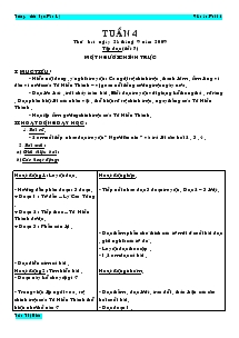 Giáo án Buổi 1 - Tuần 4 - Trường tiểu học Bảo Lý