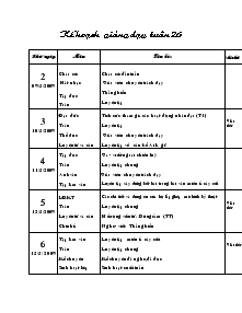 Giáo án các môn khối 4 - Tuần 26