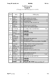 Giáo án các môn lớp 4 - Tuần 14 - Trường Tiểu học Đạ Rsal - Năm 2013 - 2014