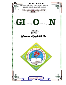 Giáo án các môn lớp 4 - Tuần 4 - Năm 2011 - Nguyễn Thị Bé