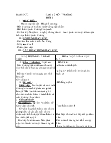 Giáo án Đạo dức 4 - Tiết 2: Bảo vệ môi trường