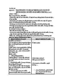 Giáo án Địa lí - Người dân và hoạt động sản xuất ở đồng bằng duyên hải miền trung (Tiếp)