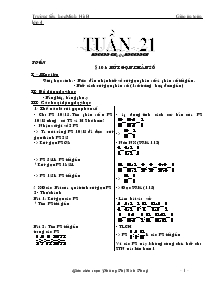 Giáo án khối 4 - Môn Toán - Tuần 21 - Trường tiểu học Minh Hà B