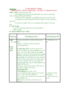 Giáo án khối 4 - Tuần 13 - Môn Lịch sử: Cuộc kháng chiến chống quân tống xâm lược lần thứ II