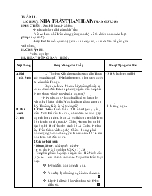 Giáo án khối 4 - Tuần 14 - Môn Lịch sử: Nhà Trần thành lập