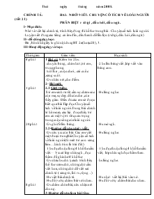 Giáo án khối 4 - Tuần 21 - Môn Chính tả: Bai: Nhớ - Viết: chuyện cổ tích về loài người - Tiết 21: Phân biệt r /d /gi, đấu hỏi, dấu ngã