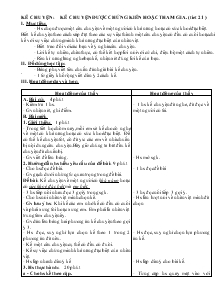 Giáo án khối 4 - Tuần 21 - Môn Kể chuyện: Kể chuyện được chứng kiến hoặc tham gia (tiết 21 )
