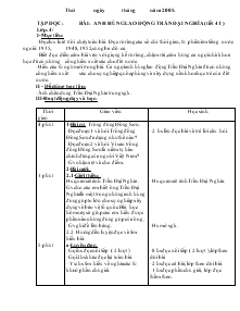 Giáo án khối 4 - Tuần 21 - Môn Tập đọc - Bài: Anh hùng lao động trần đại nghĩa (tiết 41)