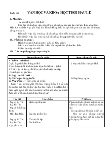 Giáo án khối 4 - Tuần 23 - Môn Lịch sử văn học và khoa học thời Hậu Lê