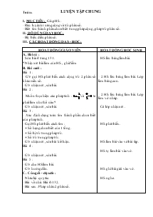 Giáo án khối 4 - Tuần 25 - Môn Toán: Luyện tập chung