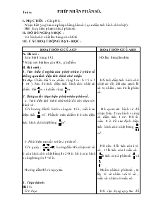 Giáo án khối 4 - Tuần 25 - Môn Toán: Phép nhân phân số