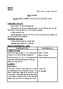 Giáo án khối 4 - Tuần 8 - Môn Tập đọc