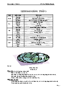 Giáo án Lớp 1 - Tuần 3 - Cao Thị Kim Duyên