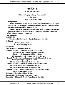 Giáo án Lớp 2 - Tuần 4 - Trường Tiểu học Liên Hào