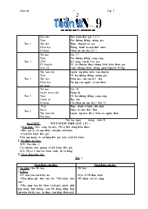 Giáo án Lớp 2 - Tuần 9 (Tiếp)