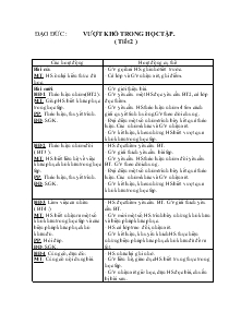 Giáo án Lớp 4 - Đạo đức : Vượt khó trong học tập ( tiết 2 )