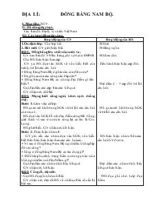 Giáo án Lớp 4 - Địa lí: Đồng bằng Nam Bộ