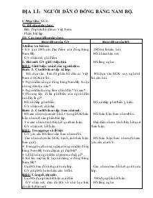 Giáo án Lớp 4 - Địa lí: Người dân ở đồng bằng Nam Bộ (Tiếp)