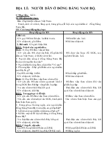 Giáo án Lớp 4 - Địa lí: Người dân ở đồng bằng Nam Bộ