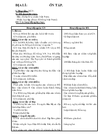 Giáo án Lớp 4 - Địa lí: Ôn tập