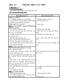 Giáo án Lớp 4 - Địa lí: Thành phố Cần Thơ