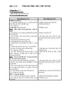 Giáo án Lớp 4 - Địa lí: Thành phố Hồ Chí Minh