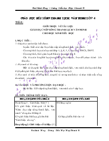 Giáo án Lớp 4 - Giáo dục nếp sống thanh lịch, văn minh - Bùi Sinh Huy - Trường tiểu học Hợp Thanh B