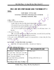 Giáo án Lớp 4 - Giáo dục nếp sống thanh lịch, văn minh - Bùi Sinh Huy - Trường tiểu học Hợp Thanh B (tiếp)