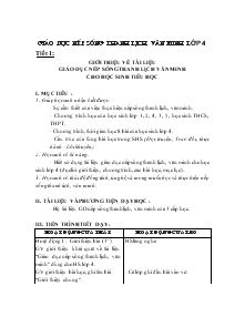 Giáo án Lớp 4 - Giáo dục nếp sống thanh lịch, văn minh