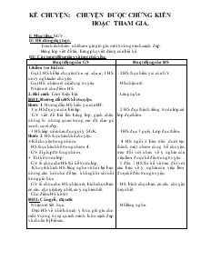 Giáo án Lớp 4 - Kể chuyện: Chuyện được chứng kiến hoặc tham gia