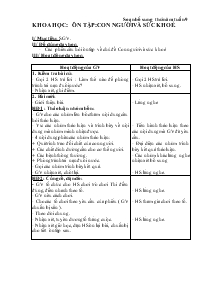 Giáo án Lớp 4 - Khoa học: Ôn tập: Con người và sức khoẻ