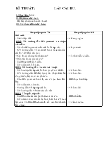 Giáo án Lớp 4 - Kĩ thuật: Lắp cái đu