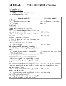 Giáo án Lớp 4 - Kĩ thuật: Thêu móc xích ( tiếp theo )