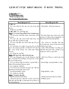 Giáo án Lớp 4 - Lịch sử: Cuộc khẩn hoang ở đàng trong