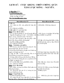 Giáo án Lớp 4 - Lịch sử: Cuộc kháng chiến chống quân xâm lược Mông – Nguyên